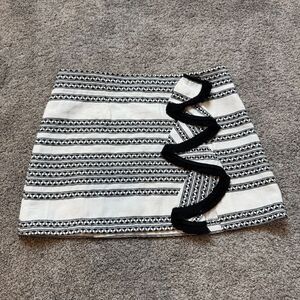 Nanette Lepore Vintage Ruffle Mini Skirt Sz 6 Black White‎